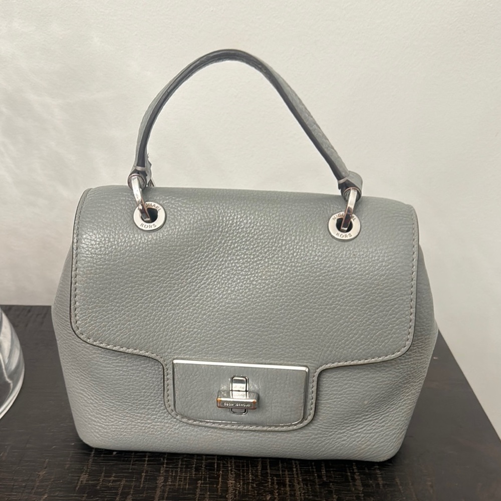 Michael Kors Emery Small Leather Satchel Bag. Steel Gray - Picture 4 of 14